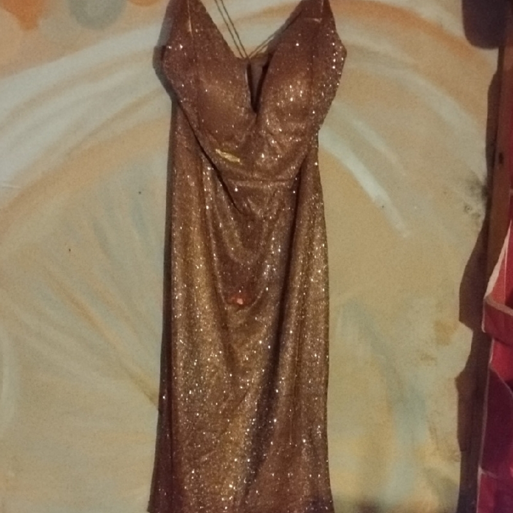 DEVON WINDSOR Gold Sequin Embellished Bodycon Gown